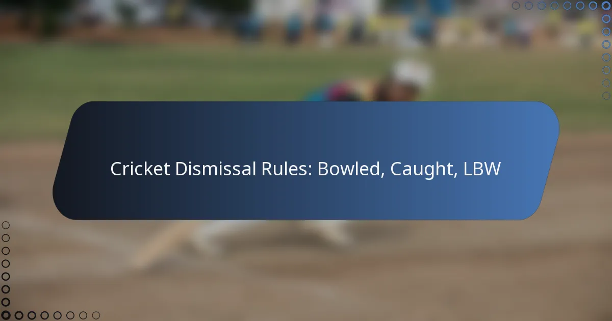 Cricket Dismissal Rules: Bowled, Caught, LBW