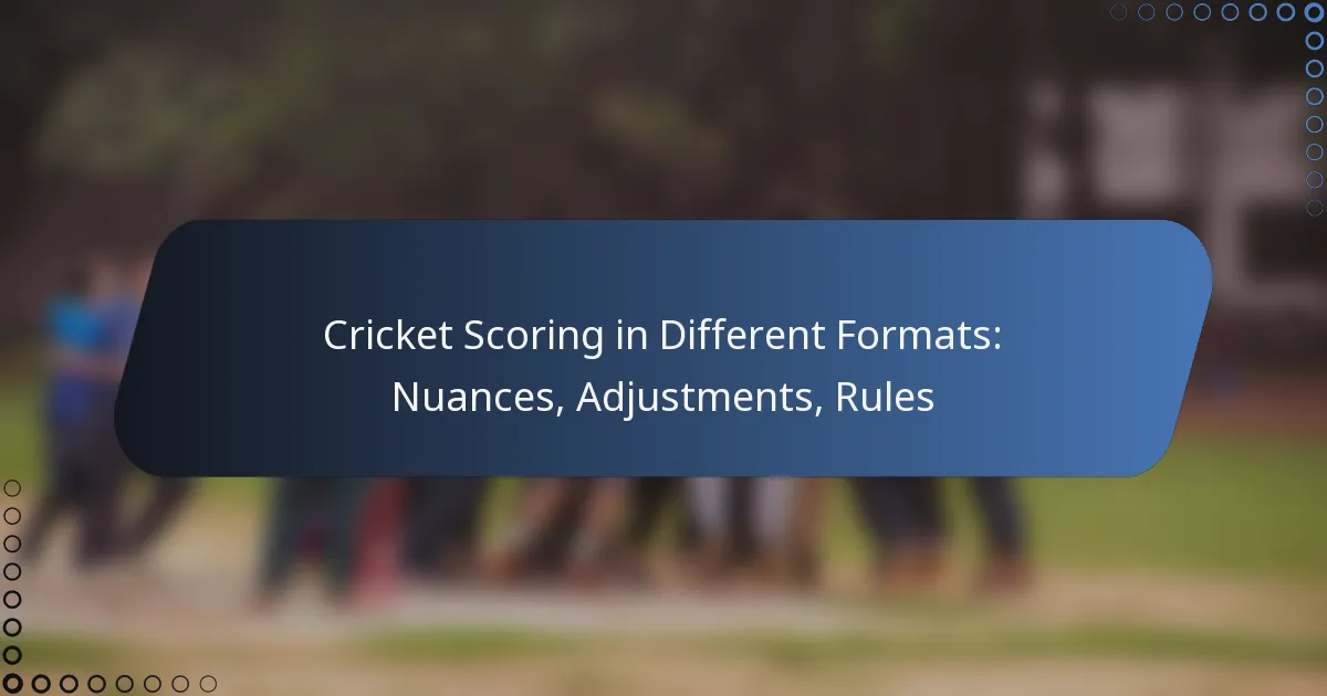 Cricket Scoring in Different Formats: Nuances, Adjustments, Rules