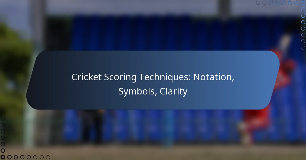 Cricket Scoring Techniques: Notation, Symbols, Clarity