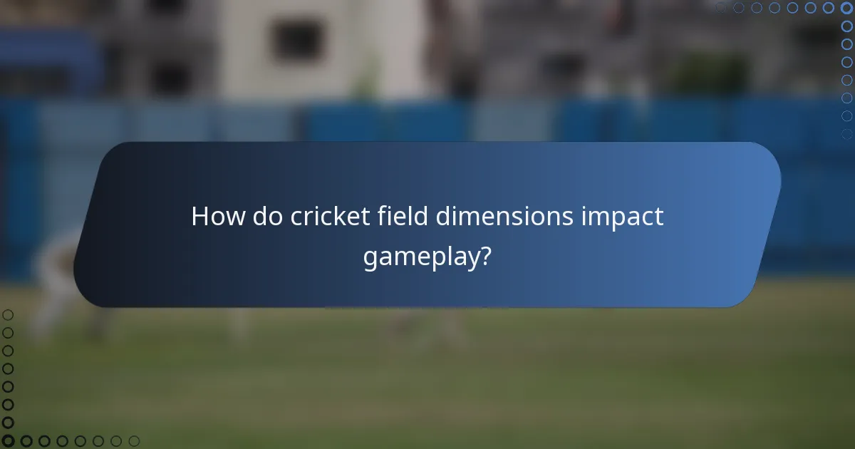 How do cricket field dimensions impact gameplay?