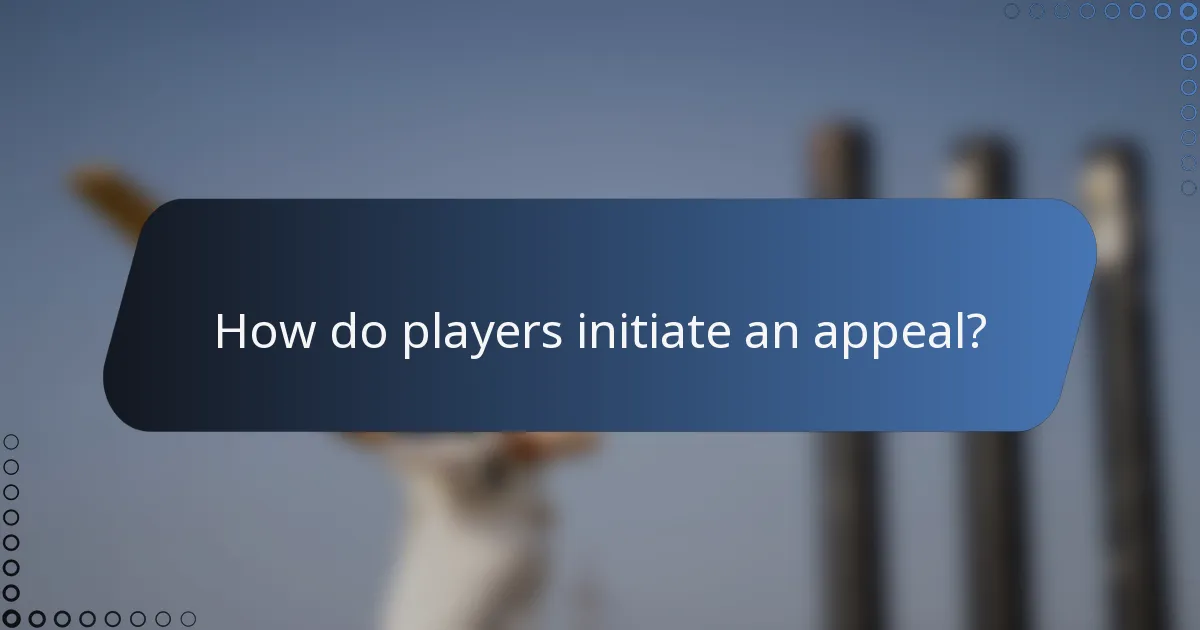 How do players initiate an appeal?