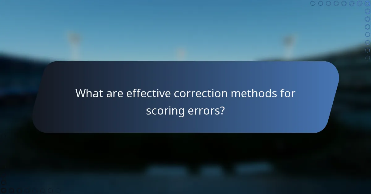 What are effective correction methods for scoring errors?